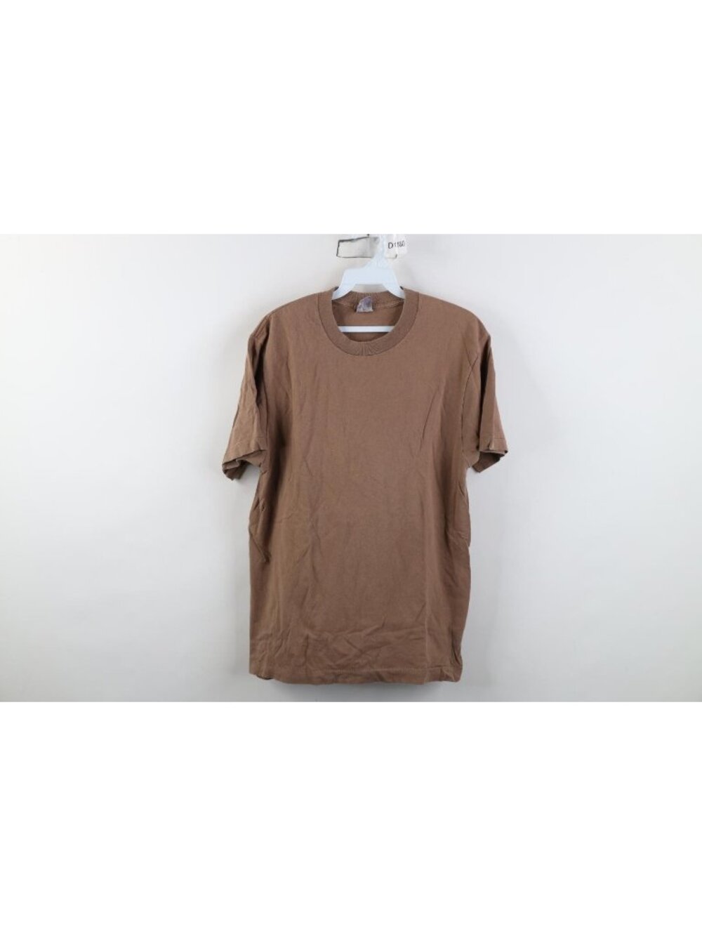 Vintage 90s Blank T-Shirt Mens Size M Brown Short Sleeve Faded Cotton USA